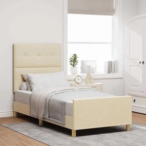 Cama Creme vidaXL 90x200 cm em Tecido