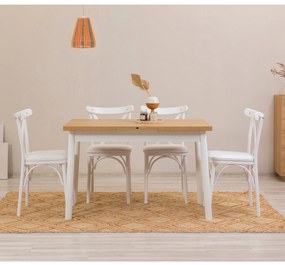 Conjunto de Mesa de Jantar Extensível Oliver – Branco – Mesa: 120x77x7