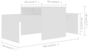 Conjunto de 2 Mesas de Centro Tyago - Branco - Design Nórdico