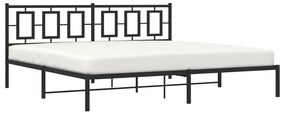 Estrutura de cama com cabeceira 193x203 cm metal preto