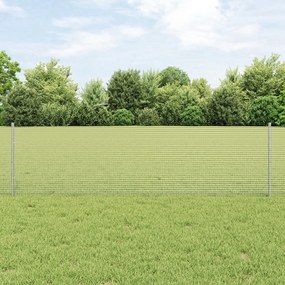 Cerca de Arame Soldado com 44 Postes U Prata 0.6x100 m Aço