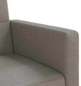 Sofá-cama com almofadões tecido cinzento-acastanhado