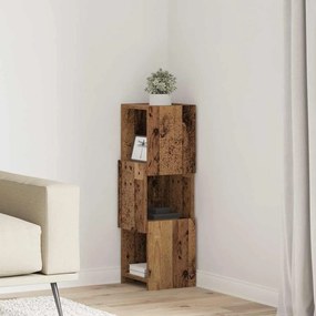 vidaXL Armário de canto Madeira antiga 25,5x25x80cm Madeira processada