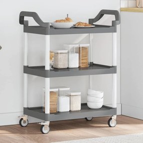 vidaXL Carrinho c/ 3 prateleiras 81x41x92 cm alumínio cinzento