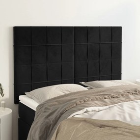 Cabeceira de cama 4 pcs veludo 72x5x78/88 cm preto