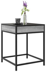 Mesa de centro luzes LED Infinity 40x40x51 cm cinzento sonoma