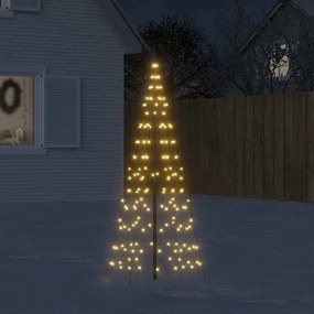 Árvore de Natal LED no mastro 200 LEDs branco quente 180 cm