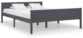 Estrutura de cama em pinho maciço 160x200 cm cinzento
