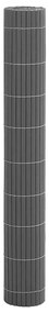 Cerca de jardim dupla face cinzento 1,8x5 m PVC