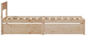 Cama sem colchão 75x190 cm madeira de pinho maciça