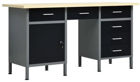 vidaXL Bancada de trabalho 160x60x85 cm aço preto