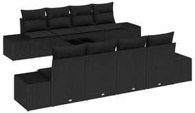 Conjunto de Sofá de Jardim de 7 Peças com Almofadas de Rattan Poliéste