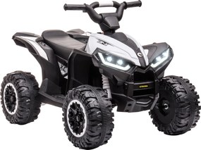 HOMCOM Carro Elétrico Infantil Quadriciclo 12V para 3-5 Anos com 2 Motores Branco 83x53x55,5 cm | Aosom Portugal