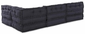 Puffs Modulares 4 pcs em Tecido Antracite