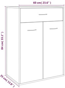 Sapateira 60x35x84 cm derivados de madeira cinzento sonoma