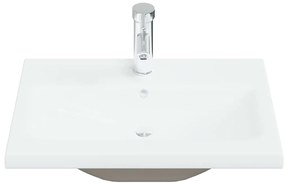 Lavatório embutido c/ torneira 61x39x18 cm cerâmica branco