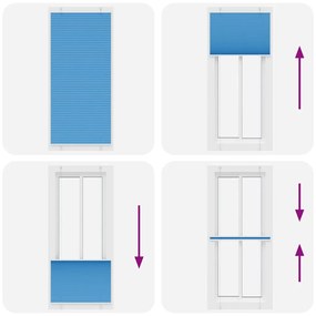 Azul Plissada Cega 100x200 cm Largura Tecido 99,4 cm Poliéster