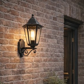 Candeeiro de parede exterior clássico preto IP44 - Havana Up