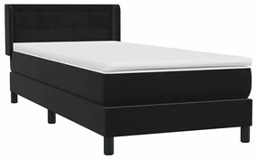 Cama box spring com colchão 90x210 cm veludo preto