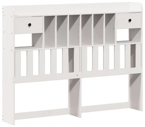 Cama com estante sem colchão 150x200 cm pinho maciço branco