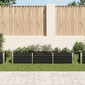 Canteiro elevado jardim aço galvanizado 240x40x45 cm antracite