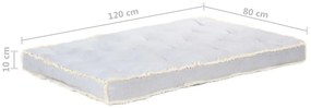 Almofadão para sofá de paletes 120x80x10 cm cinzento