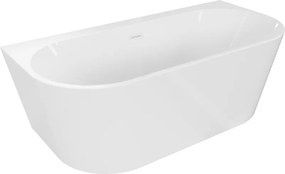 Mexen Oval+ banheira independente encostada à parede 170 x 80 cm, branca, transbordo branco - 52681708000-20