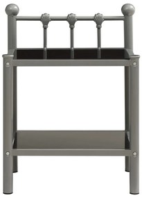 Mesas de cabeceira 2 pcs metal cinzento e vidro preto