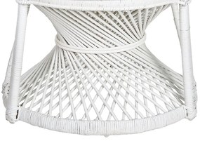 Poltrona pavão de rattan branca EMMANUELLE Beliani