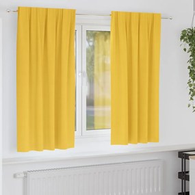 vidaXL Cortinas com cortinas 2 pcs amarelo mostarda Poliéster