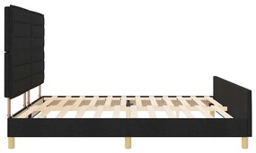 Estrutura de Cama de Tecido Preto vidaXL 200x200 cm