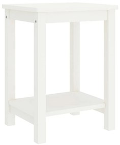 vidaXL Mesa de cabeceira 35x30x47 cm madeira de pinho maciça branco