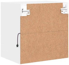 Mesas de cabeceira de parede com luzes LED 2 pcs branco