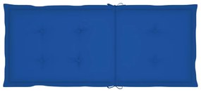 Cadeiras de jardim c/ almofadões azul real 2 pcs teca maciça