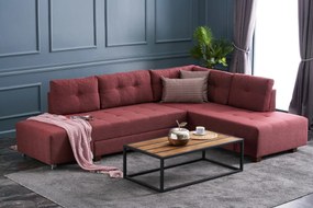 Sofá-cama de Canto Manama – Vermelho Claret – 280 x 85 x 206 cm