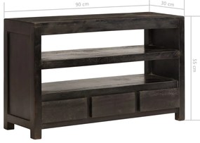 Móvel TV madeira de acácia maciça 90x30x55 cm castanho escuro