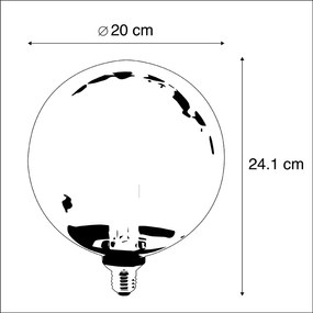 Lâmpada LED regulável E27 G200 fumê 3,5 W 55 lm 1800 K