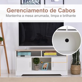 Móvel de Televisão Grande Espaço de Armazenamento Prateleiras Abertas 105x40x52 cm Branco