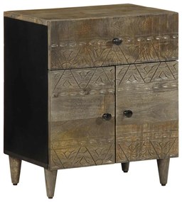 Mesa de cabeceira cinzento claro 50x33x60 cm