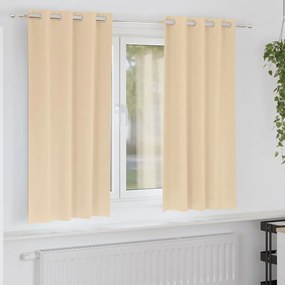 vidaXL Cortinas Blackout com Argolas 2 pcs Creme 175 x 140 cm