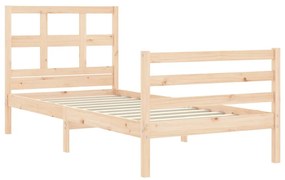 Estrutura de cama com cabeceira 90x200 cm madeira maciça
