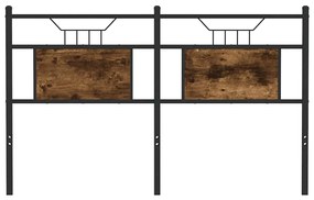 Cabeceira de cama 150 cm derivados madeira/aço carvalho fumado