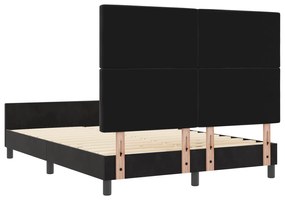 Estrutura de Cama de Veludo Preto vidaXL 140x200 cm