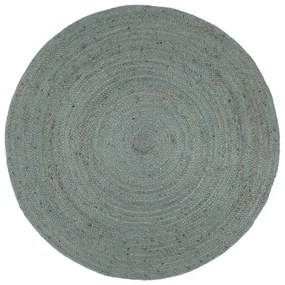 vidaXL Tapete artesanal em juta redondo 240 cm verde azeitona