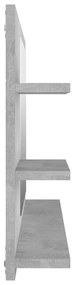 Espelho casa de banho 90x10,5x45 cm contraplacado cinza cimento