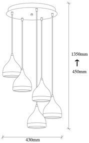 Chandelier Yildo – Preto Cobre – 43 x 43 cm