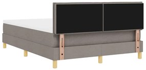 Cama Box Spring com Colchão e LED Taupe 140x200 cm Tecido