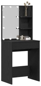 Mesa de Maquilhagem LED vidaXL em Carvalho Preto, 60x40x140 cm, Feita