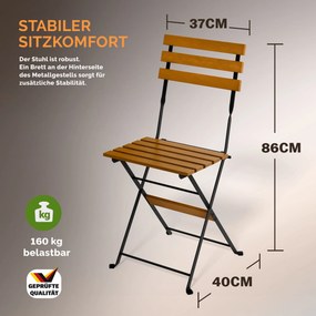 Conjunto de jardim de 3 peças em madeira de acácia com certificação FSC® Castanho
