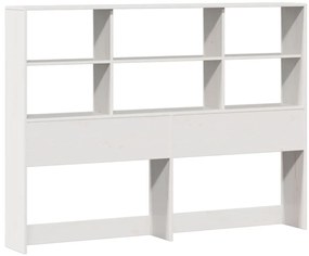 Cama com estante sem colchão 150x200 cm pinho maciço branco